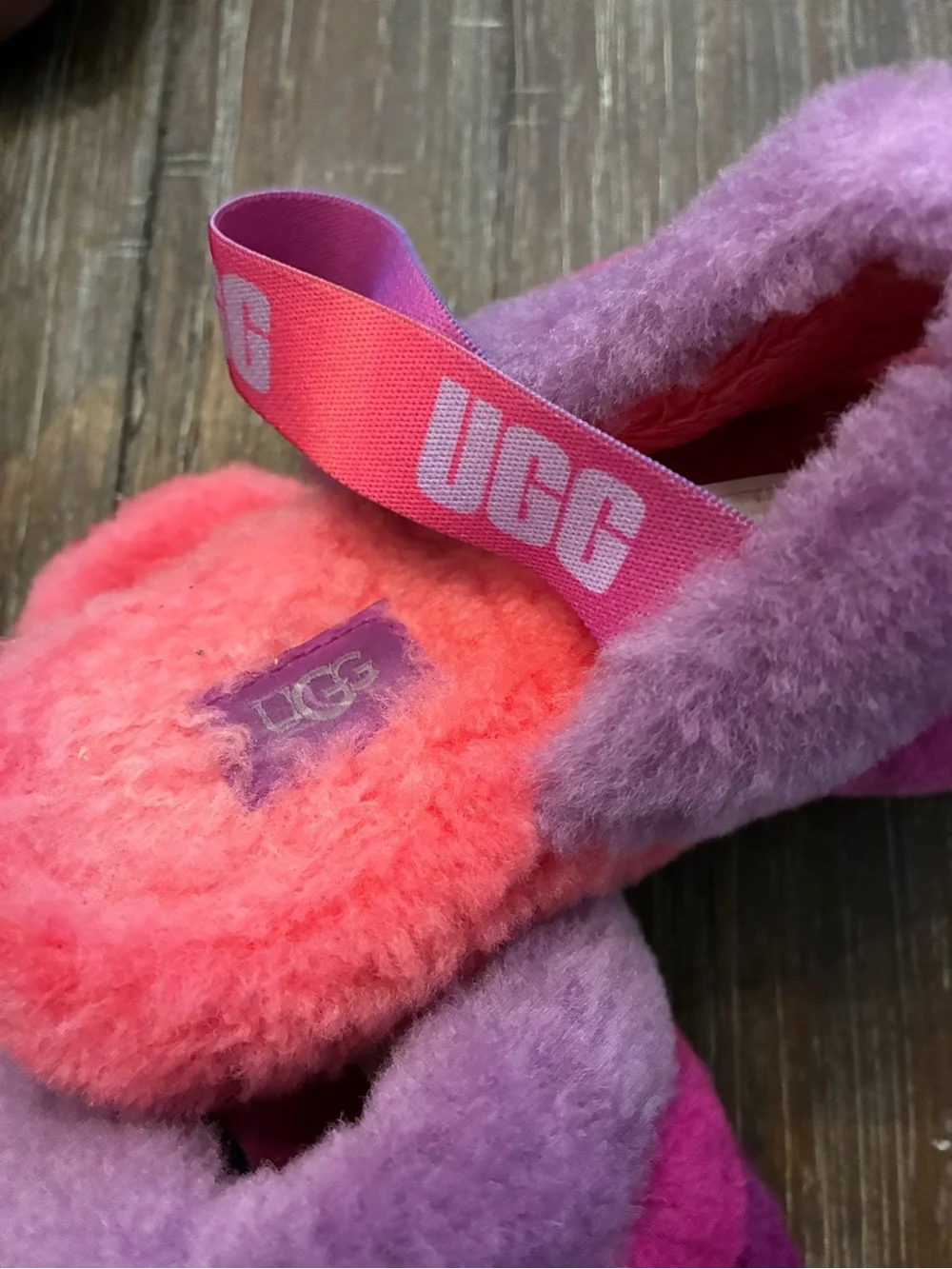 Plush Multicolor Fuzzy Slide Slippers - girls